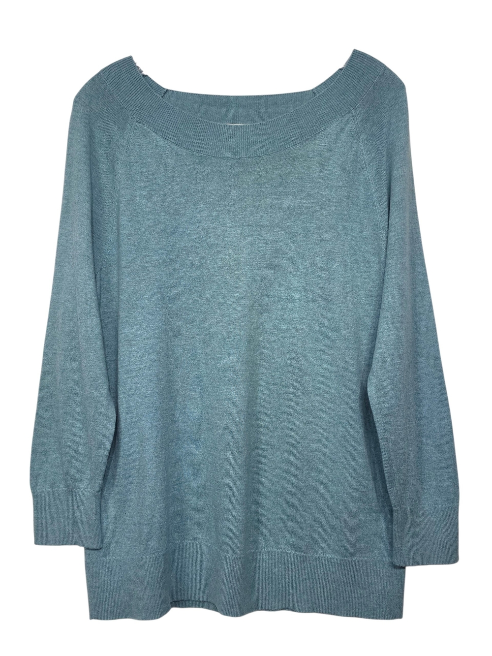 LOFT Teal Boat Neck 3/4 Sleeve Lightweight Knit Sweater Women’s Large